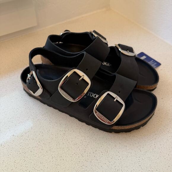 NEW Birkenstock Milano Big Buckle Oiled Leather Sandals - Picture 4 of 9